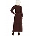 Front open casual abaya with belt- Brown